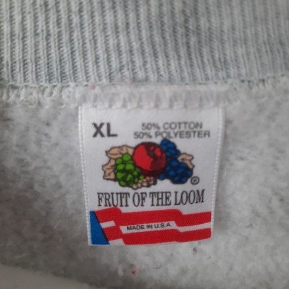 Vintage 1991 Holland Michigan tulips 3D spellout graphic gray raglan crewneck - Picture 11 of 13